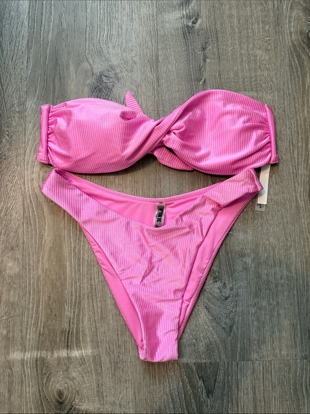 👙VS PINK Twist Bandeau Bikini Set - Women Swim-M